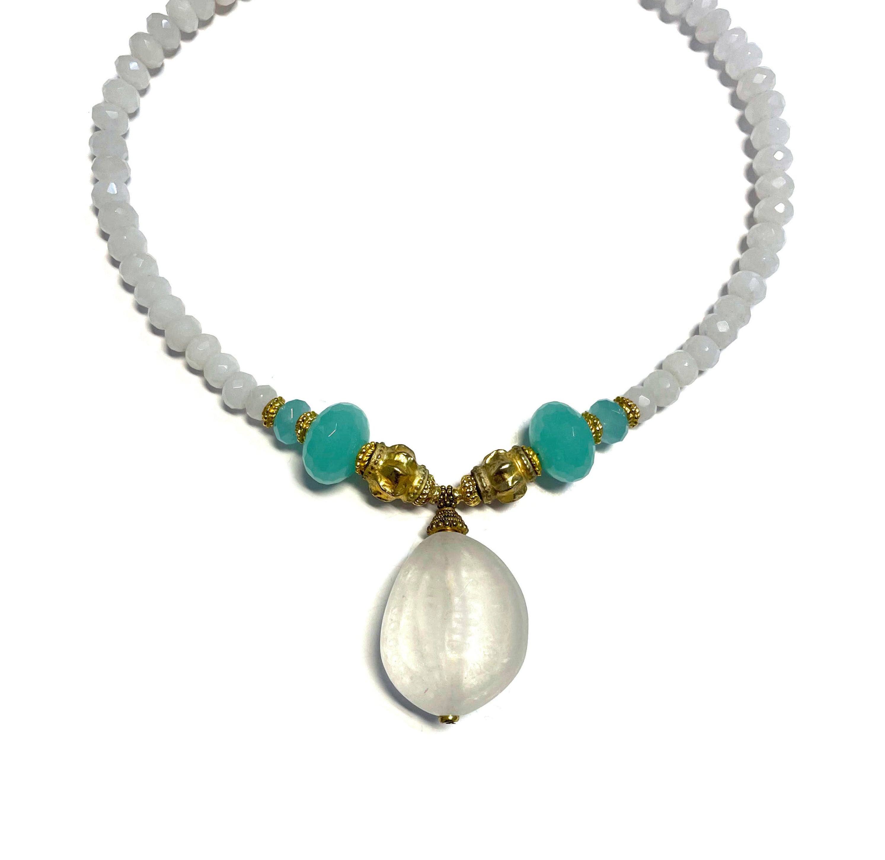 Patrice Pendant in White Jade