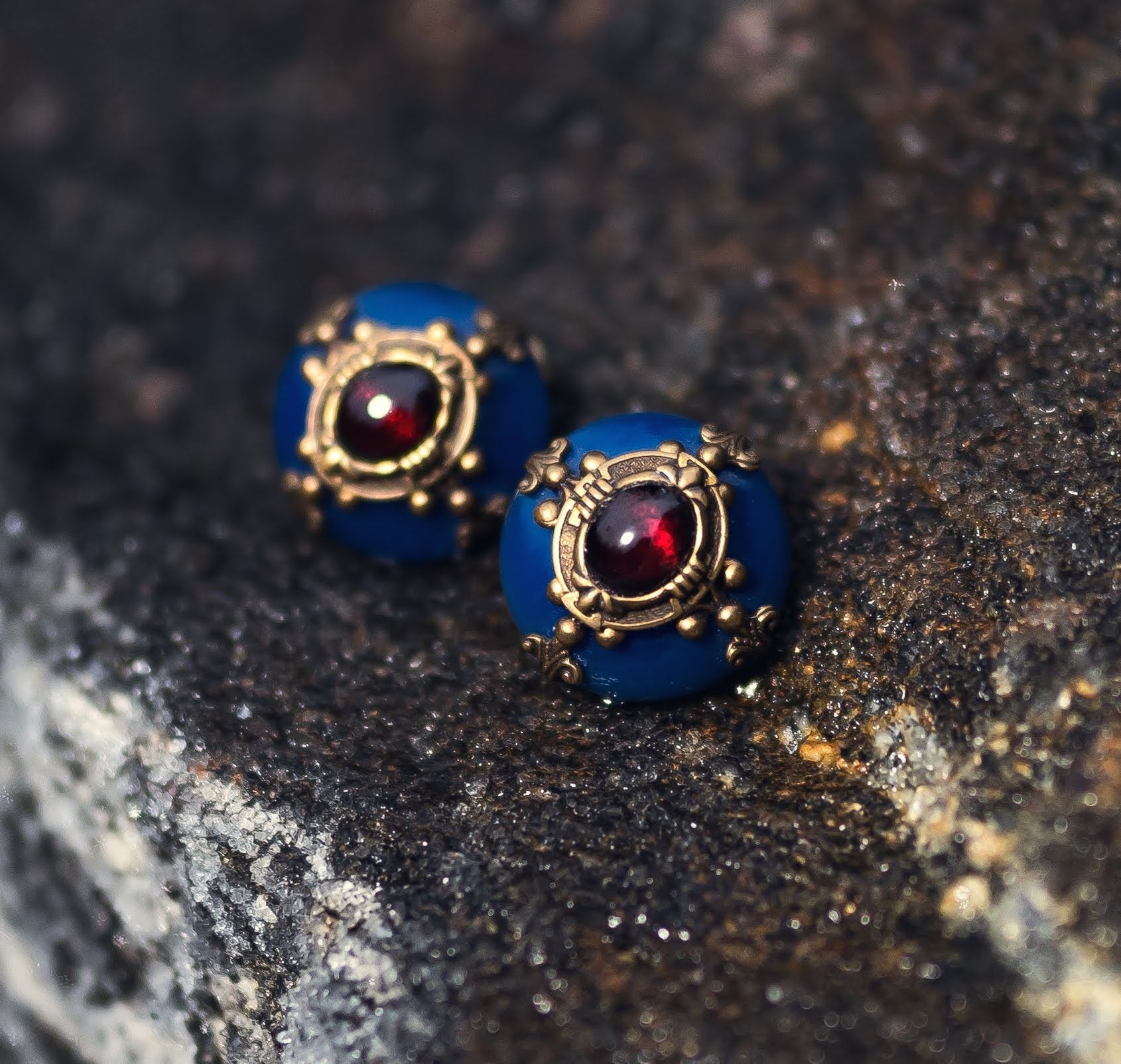 Patrice Blue Byzantine Earrings