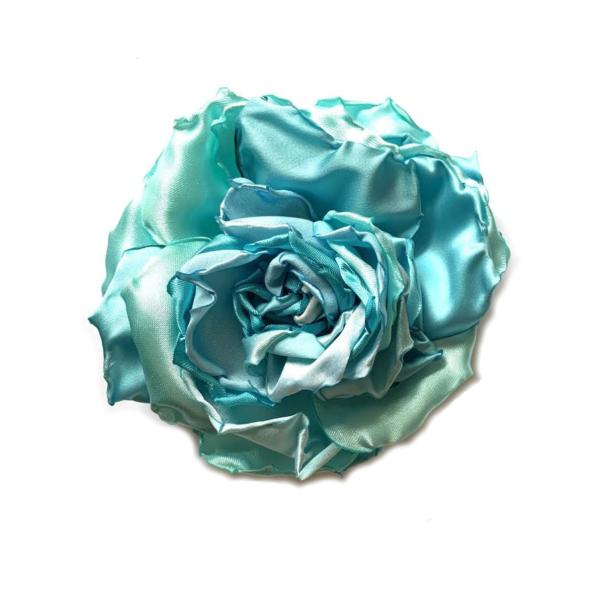 Turquoise Rose Flower Brooch & Hair Clip
