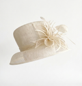 Ivory White Hat with Flowers