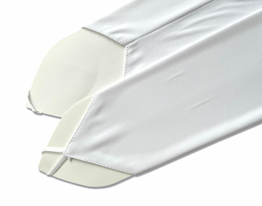 White Satin Open Finger Gloves
