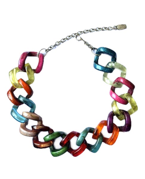 Dominique Denaive Iconic Multicolor Chain Necklace