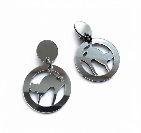 Marion Godart Mirror Cat Hoop Earrings