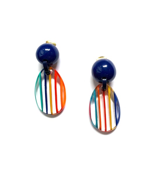 Marion Godart Rainbow Striped Drop Earrings