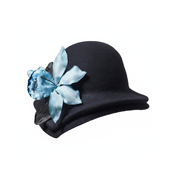 Misa Harada Cloche with Blue Orchid