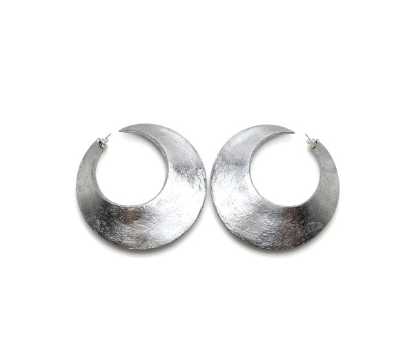 Monies Eclipse Earrings in Acacia and Silver Foil