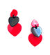 Marion Godart Red & Black Heart Earrings