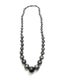 Monies Round Bead Necklace in Polyester and Silver Leaf, 105 cm