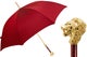 Pasotti Red Umbrella with Gold Lion Handle